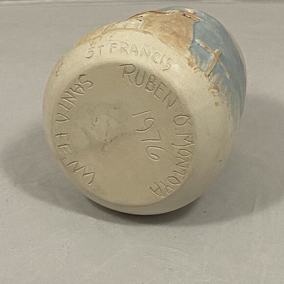 Vintage 1976 Pottery vase St. Francis Santa Fe, NM signed Ruben OMontoya de taos - Picture 5 of 9